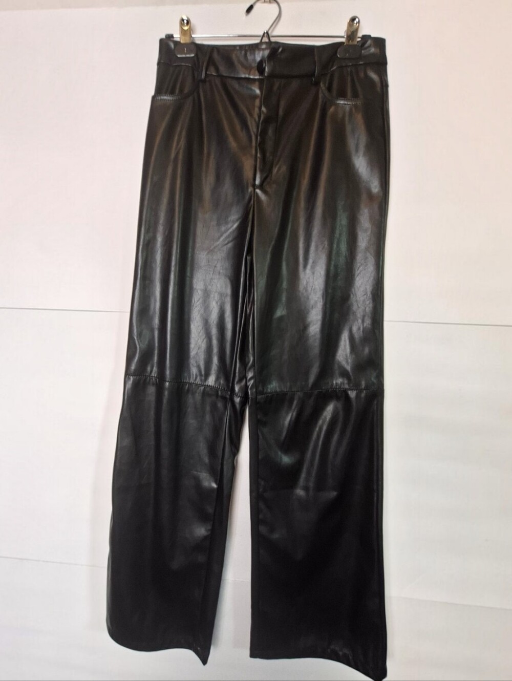 High-Waisted Wide-Leg Faux Leather Pants
